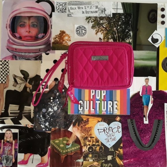 With Tag Vera Bradley On The Square bright fuchsia wristlet - Picture 9 of 9